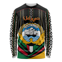 Kuwait Hawk of Quraish With Al Sadu Pattern Personalized Long Sleeve Shirt - Wonder Print Shop