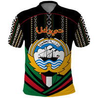 Kuwait Hawk of Quraish With Al Sadu Pattern Personalized Polo Shirt - Wonder Print Shop