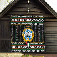 Kuwait Hawk of Quraish With Al Sadu Pattern Personalized Quilt - Wonder Print Shop