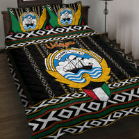 Kuwait Hawk of Quraish With Al Sadu Pattern Personalized Quilt Bed Set - Wonder Print Shop