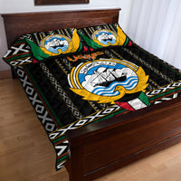 Kuwait Hawk of Quraish With Al Sadu Pattern Personalized Quilt Bed Set - Wonder Print Shop