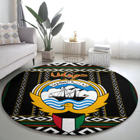 Kuwait Hawk of Quraish With Al Sadu Pattern Personalized Round Carpet
