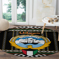 Kuwait Hawk of Quraish With Al Sadu Pattern Personalized Round Carpet
