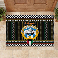 Kuwait Hawk of Quraish With Al Sadu Pattern Personalized Rubber Doormat - Wonder Print Shop