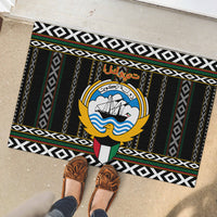 Kuwait Hawk of Quraish With Al Sadu Pattern Personalized Rubber Doormat - Wonder Print Shop