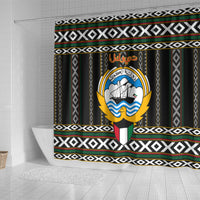 Kuwait Hawk of Quraish With Al Sadu Pattern Personalized Shower Curtain