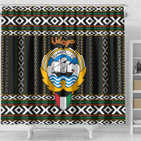 Kuwait Hawk of Quraish With Al Sadu Pattern Personalized Shower Curtain