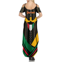 Kuwait Hawk of Quraish With Al Sadu Pattern Personalized Summer Maxi Dress - Wonder Print Shop
