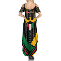 Kuwait Hawk of Quraish With Al Sadu Pattern Personalized Summer Maxi Dress - Wonder Print Shop
