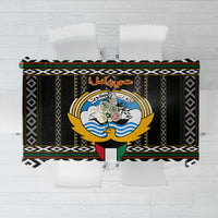 Kuwait Hawk of Quraish With Al Sadu Pattern Personalized Tablecloth - Wonder Print Shop