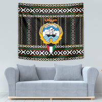 Kuwait Hawk of Quraish With Al Sadu Pattern Personalized Tapestry - Wonder Print Shop