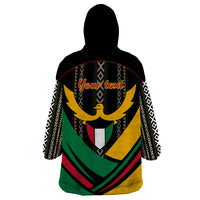 Kuwait Hawk of Quraish With Al Sadu Pattern Personalized Wearable Blanket Hoodie - Wonder Print Shop