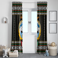 Kuwait Hawk of Quraish With Al Sadu Pattern Personalized Window Curtain - Wonder Print Shop