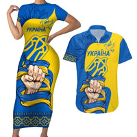 Ukraine Ukraine Folk Patterns Unity Day Personalized Couples Matching Short Sleeve Bodycon Dress and Hawaiian Shirt LT9 - Wonder Print Shop