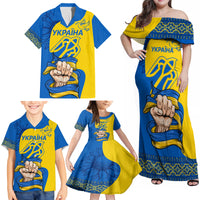 Ukraine Ukraine Folk Patterns Unity Day Personalized Family Matching Off Shoulder Maxi Dress and Hawaiian Shirt LT9 - Wonder Print Shop