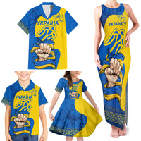 Ukraine Ukraine Folk Patterns Unity Day Personalized Family Matching Tank Maxi Dress and Hawaiian Shirt - Wonder Print Shop