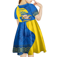 Ukraine Ukraine Folk Patterns Unity Day Personalized Kid Short Sleeve Dress - Wonder Print Shop