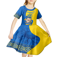 Ukraine Ukraine Folk Patterns Unity Day Personalized Kid Short Sleeve Dress - Wonder Print Shop