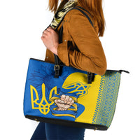 Ukraine Ukraine Folk Patterns Unity Day Personalized Leather Tote Bag - Wonder Print Shop