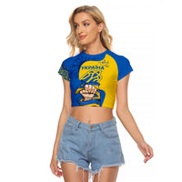 Ukraine Ukraine Folk Patterns Unity Day Personalized Raglan Cropped T Shirt - Wonder Print Shop