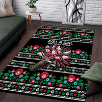 Pink Pierogi Flowers Over Dumplings Area Rug