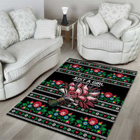 Pink Pierogi Flowers Over Dumplings Area Rug