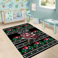 Pink Pierogi Flowers Over Dumplings Area Rug