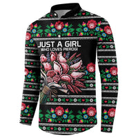 Pink Pierogi Flowers Over Dumplings Button Sweatshirt