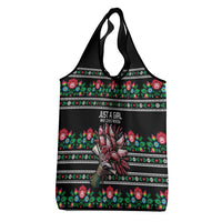 Pink Pierogi Flowers Over Dumplings Grocery Bag