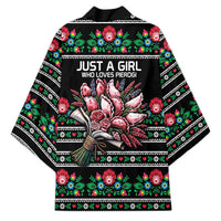 Pink Pierogi Flowers Over Dumplings Kimono