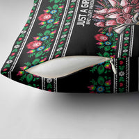 Pink Pierogi Flowers Over Dumplings Pillow Cover