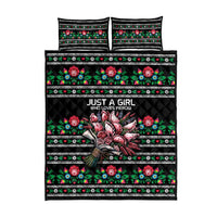 Pink Pierogi Flowers Over Dumplings Quilt Bed Set
