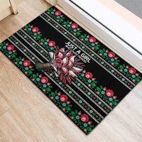 Pink Pierogi Flowers Over Dumplings Rubber Doormat