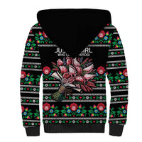 Pink Pierogi Flowers Over Dumplings Sherpa Hoodie