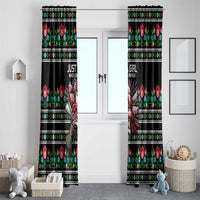 Pink Pierogi Flowers Over Dumplings Window Curtain