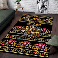 Gold Pierogi Flowers Over Dumplings Area Rug