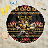Gold Pierogi Flowers Over Dumplings Beach Blanket
