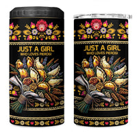 Gold Pierogi Flowers Over Dumplings 4 in 1 Can Cooler Tumbler