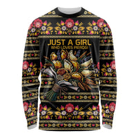 Gold Pierogi Flowers Over Dumplings Long Sleeve Shirt