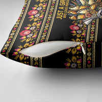 Gold Pierogi Flowers Over Dumplings Pillow Cover