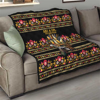 Gold Pierogi Flowers Over Dumplings Quilt
