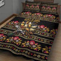 Gold Pierogi Flowers Over Dumplings Quilt Bed Set