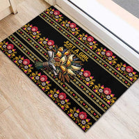 Gold Pierogi Flowers Over Dumplings Rubber Doormat