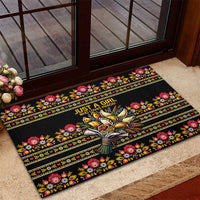 Gold Pierogi Flowers Over Dumplings Rubber Doormat