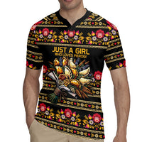 Gold Pierogi Flowers Over Dumplings Rugby Jersey