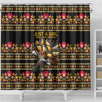 Gold Pierogi Flowers Over Dumplings Shower Curtain