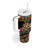 Gold Pierogi Flowers Over Dumplings Tumbler With Handle