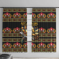 Gold Pierogi Flowers Over Dumplings Window Curtain