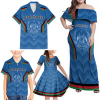 Custom Afghanistan Cricket Family Matching Off Shoulder Maxi Dress and Hawaiian Shirt Afghan Coat Of Arm with Special Flag LT9 - Wonder Print Shop