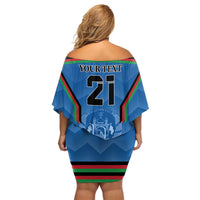 Custom Afghanistan Cricket Family Matching Off Shoulder Short Dress and Hawaiian Shirt Afghan Coat Of Arm with Special Flag LT9 - Wonder Print Shop